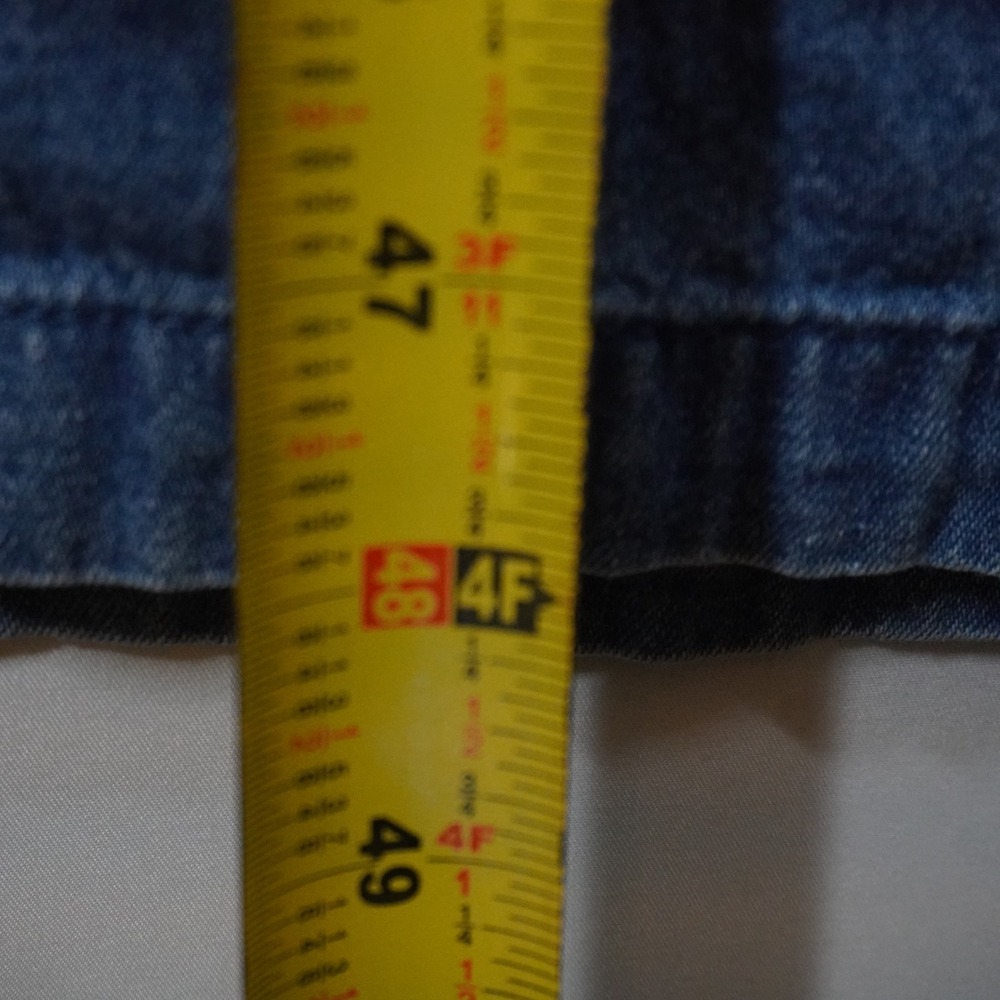 VTG Blue J Denim Jumper Dress XL Blue Button Cargo Pocket Midi Casual Teacher - Picture 4 of 12